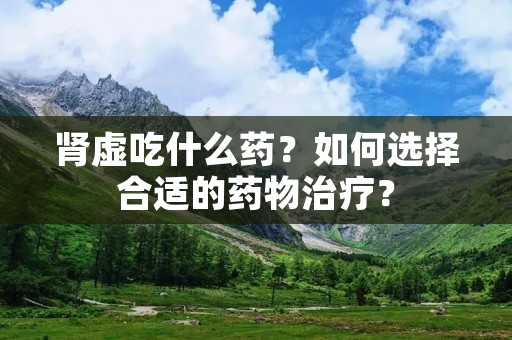 肾虚吃什么药?如何选择合适的药物治疗?