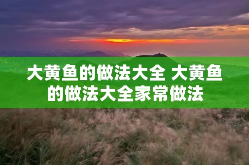 大黄鱼的做法大全 大黄鱼的做法大全家常做法