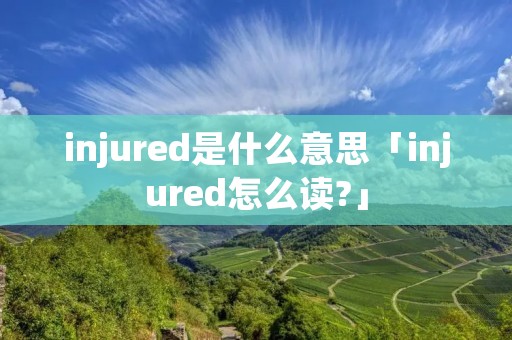 injured是什么意思「injured怎么读?」 injured是什么意思「injured怎么读?」