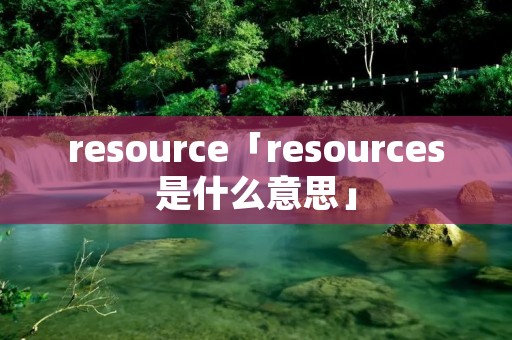 resource「resources是什么意思」
