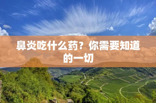 鼻炎吃什么药？你需要知道的一切