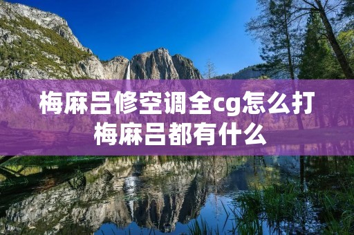 梅麻吕修空调全cg怎么打 梅麻吕都有什么