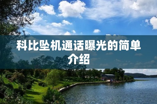 科比坠机通话曝光的简单介绍