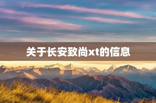 关于长安致尚xt的信息 关于长安致尚xt的信息