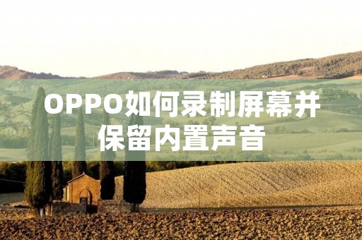 OPPO如何录制屏幕并保留内置声音