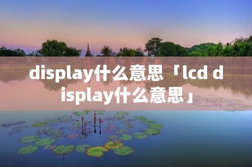 display什么意思「lcd display什么意思」