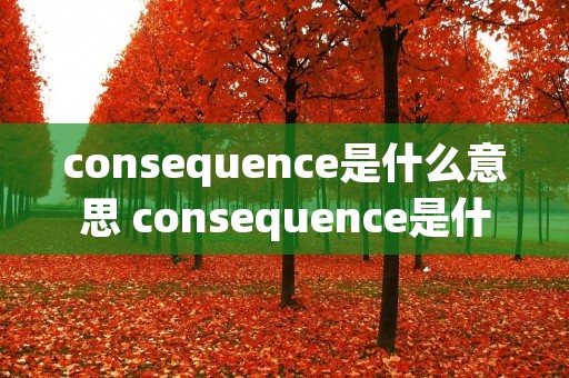 consequence是什么意思 consequence是什么意思翻译成中文