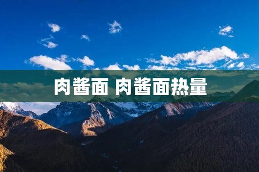 肉酱面 肉酱面热量