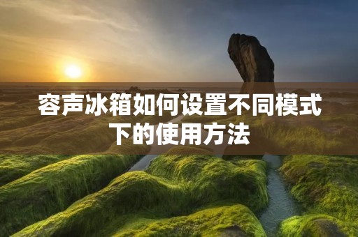 容声冰箱如何设置不同模式下的使用方法