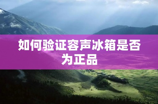 如何验证容声冰箱是否为正品