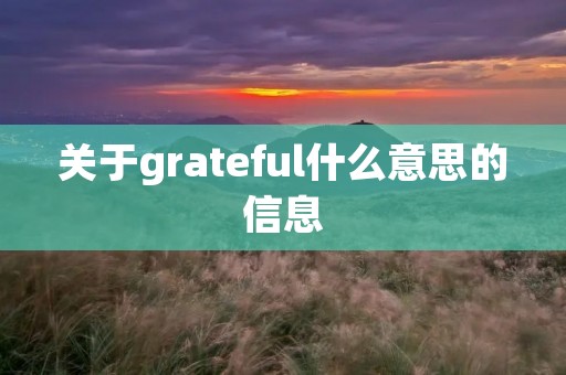 关于grateful什么意思的信息
