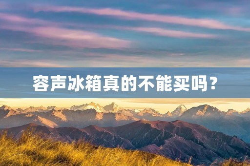 容声冰箱真的不能买吗? 容声冰箱真的不能买吗?