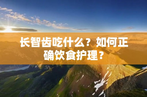 长智齿吃什么？如何正确饮食护理？