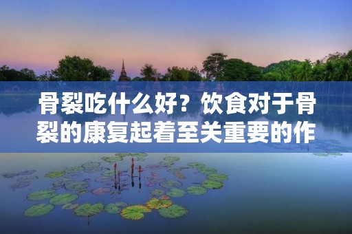 骨裂吃什么好？饮食对于骨裂的康复起着至关重要的作用。合理的饮食可以帮助加速骨裂的愈合过程，并提供身体所需的营养物质。在骨裂伤口愈合过程中，需要增加摄入一些特定的食物，以促进骨骼修复和增强身体的免疫力。本文将为您详细介绍骨裂的饮食护理和一些适合的食物。