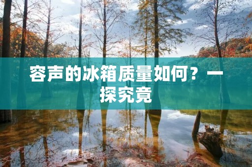容声的冰箱质量如何?一探究竟 容声的冰箱质量如何?一探究竟