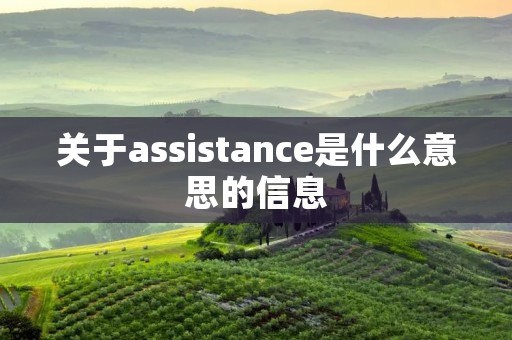 关于assistance是什么意思的信息 关于assistance是什么意思的信息