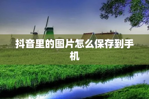 抖音里的图片怎么保存到手机