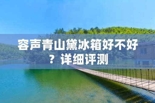 容声青山黛冰箱好不好？详细评测