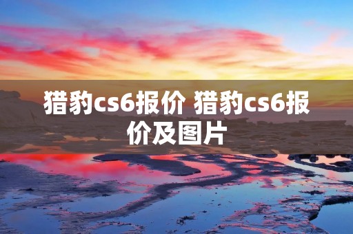 猎豹cs6报价 猎豹cs6报价及图片