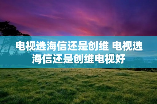 电视选海信还是创维 电视选海信还是创维电视好