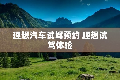 理想汽车试驾预约 理想试驾体验