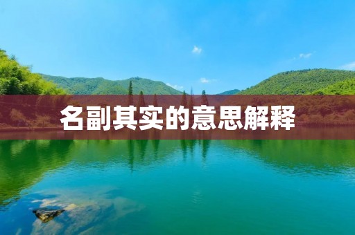 名副其实的意思解释