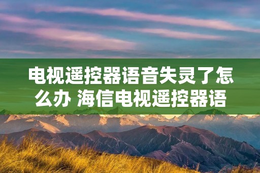 电视遥控器语音失灵了怎么办 海信电视遥控器语音失灵了怎么办