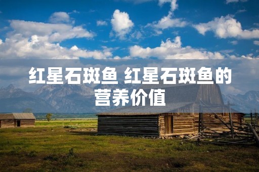 红星石斑鱼 红星石斑鱼的营养价值