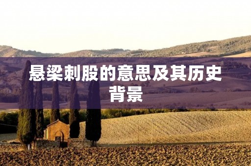 悬梁刺股的意思及其历史背景