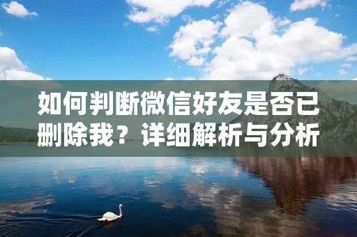 如何判断微信好友是否已删除我?详细解析与分析