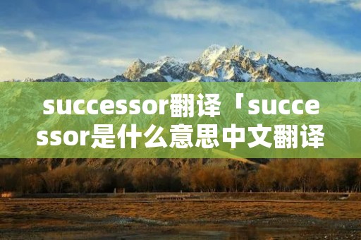 successor翻译「successor是什么意思中文翻译」