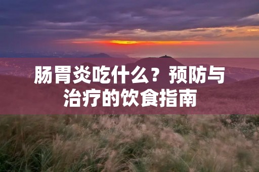 肠胃炎吃什么?预防与治疗的饮食指南