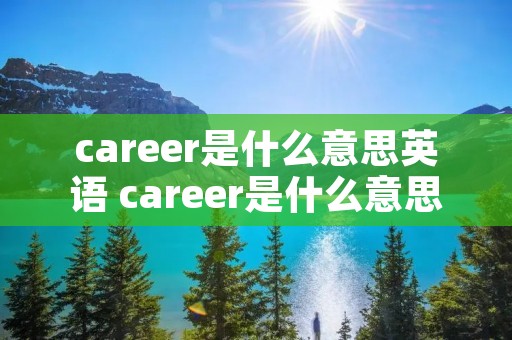 career是什么意思英语 career是什么意思英语翻译