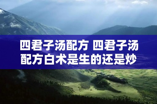 四君子汤配方 四君子汤配方白术是生的还是炒的