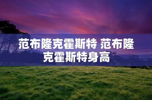 范布隆克霍斯特 范布隆克霍斯特身高