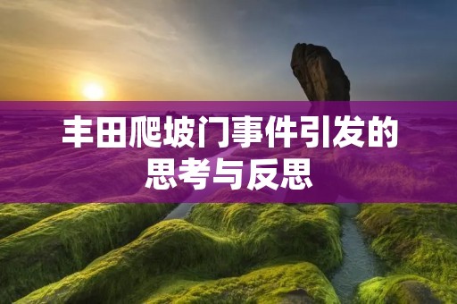 丰田爬坡门事件引发的思考与反思 丰田爬坡门事件引发的思考与反思