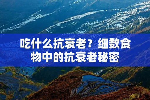 吃什么抗衰老?细数食物中的抗衰老秘密