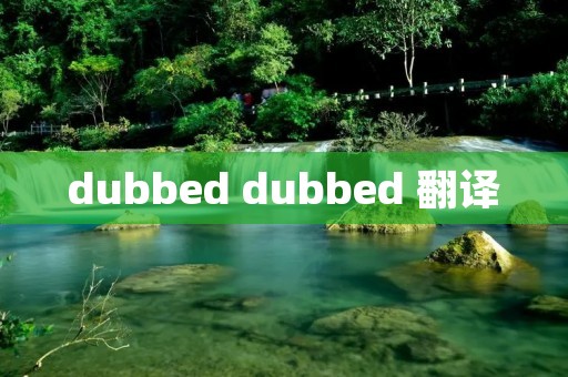 dubbed dubbed 翻译