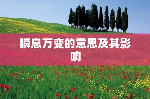 瞬息万变的意思及其影响