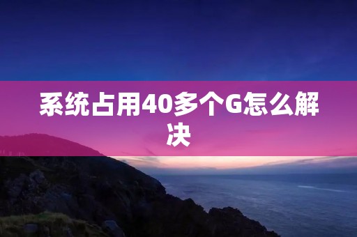 系统占用40多个G怎么解决