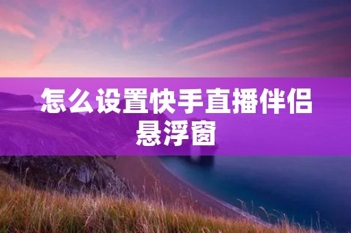 怎么设置快手直播伴侣悬浮窗
