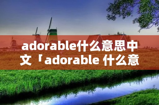 adorable什么意思中文「adorable 什么意思中文」