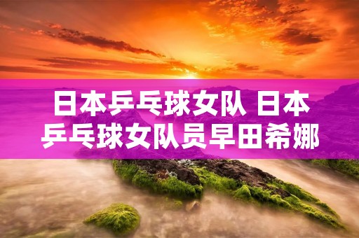 日本乒乓球女队 日本乒乓球女队员早田希娜 日本乒乓球女队 日本乒乓球女队员早田希娜