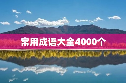 常用成语大全4000个：丰富你的中文表达