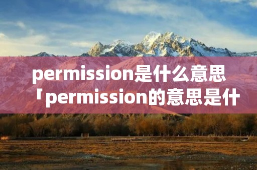 permission是什么意思「permission的意思是什么」