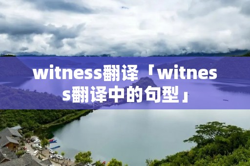 witness翻译「witness翻译中的句型」