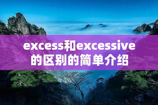 excess和excessive的区别的简单介绍