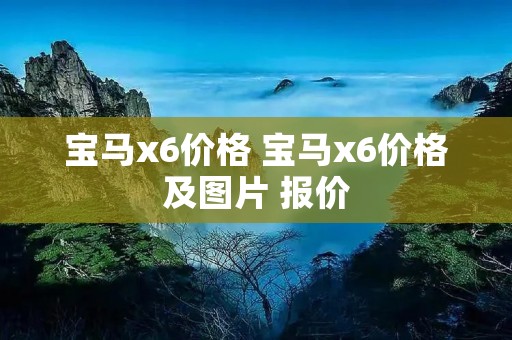 宝马x6价格 宝马x6价格及图片 报价