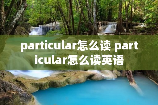 particular怎么读 particular怎么读英语