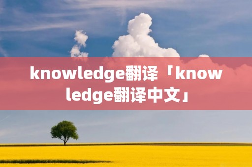 knowledge翻译「knowledge翻译中文」
